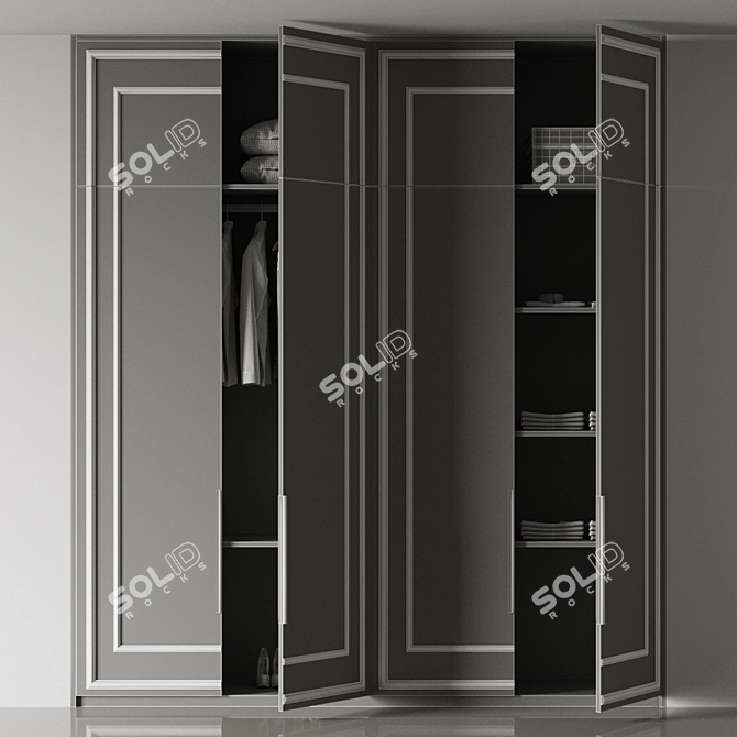 Customizable Wardrobe №18 3D model image 3