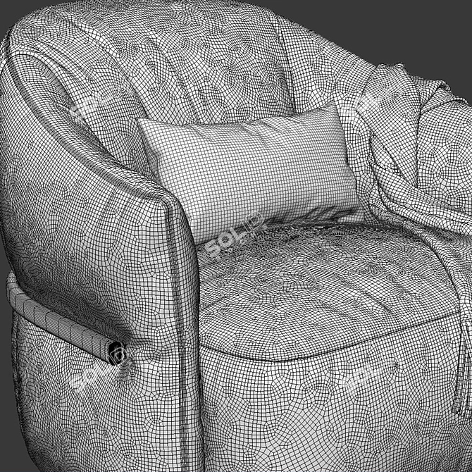 Elegant Madame Butterfly Armchair 3D model image 5