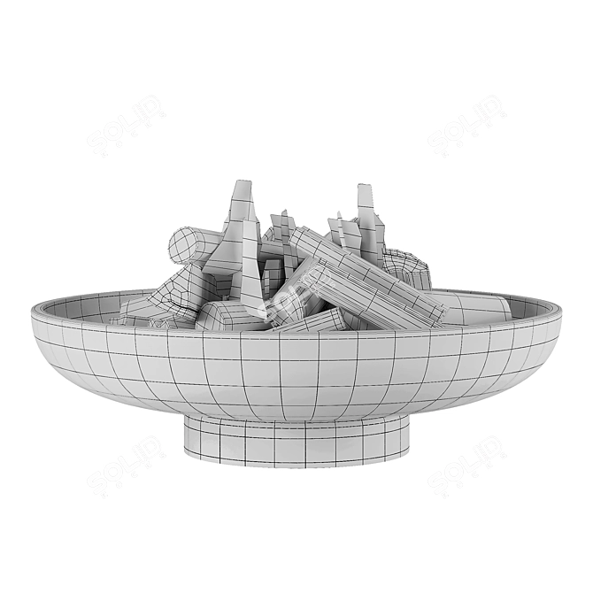 Modern Cement Fire Pit - 3Ds Max Model 3D model image 2