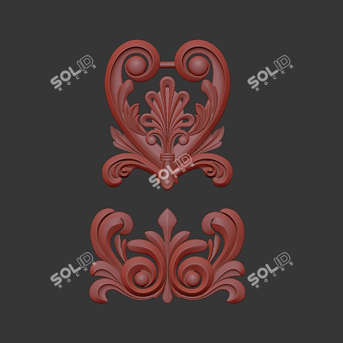 Elegant 3D Max Ornament Model 3D model image 7