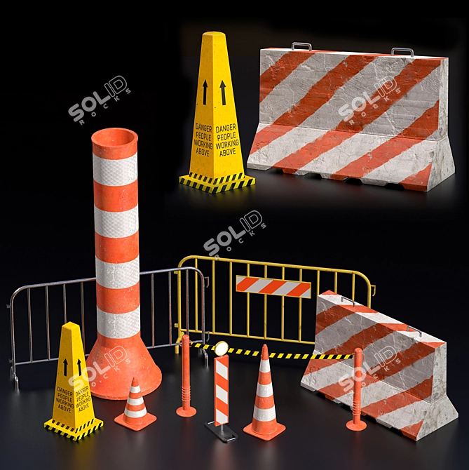 Urban 3D Street Asset Bundle 3D model image 1