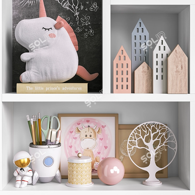 Kids Room Decor Set: Toys, Furniture 3D model image 4