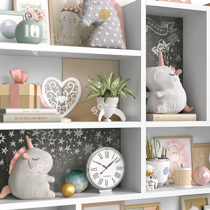 Kids Room Decor Set: Toys, Furniture 3D model image 5