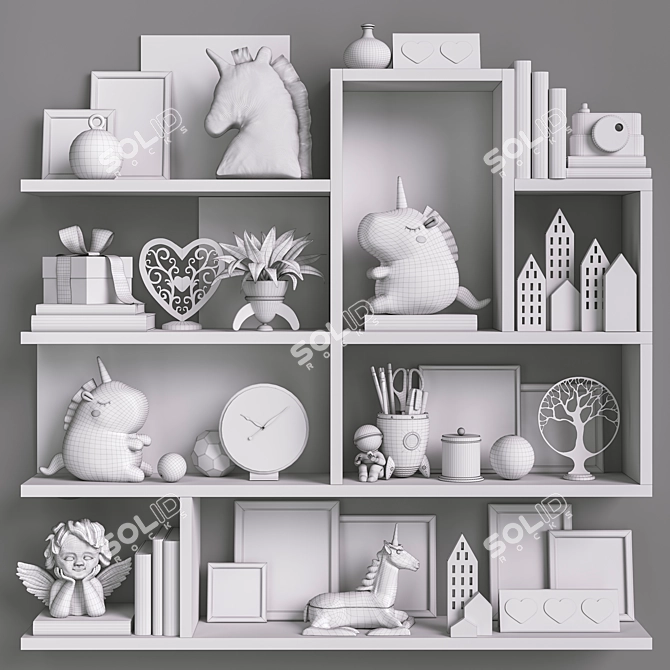 Kids Room Decor Set: Toys, Furniture 3D model image 6