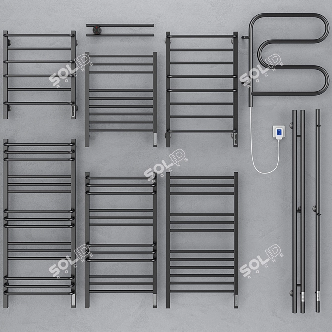 Terminus Towel Warmers Set 3D model image 2