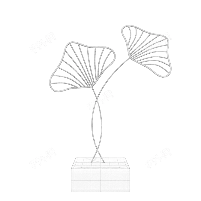 Elegant Leaf Inspired Decorative Figurine 3D model image 3