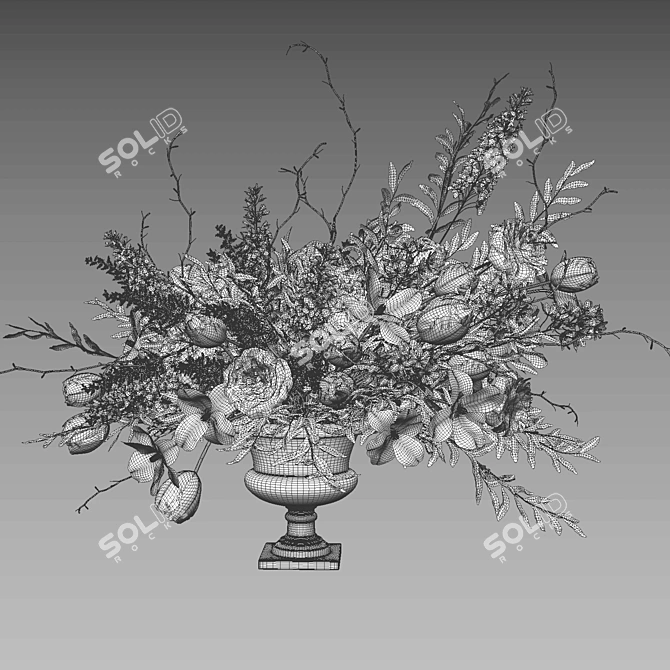 Delicate Flower Set Tulip Carnation 3D model image 7