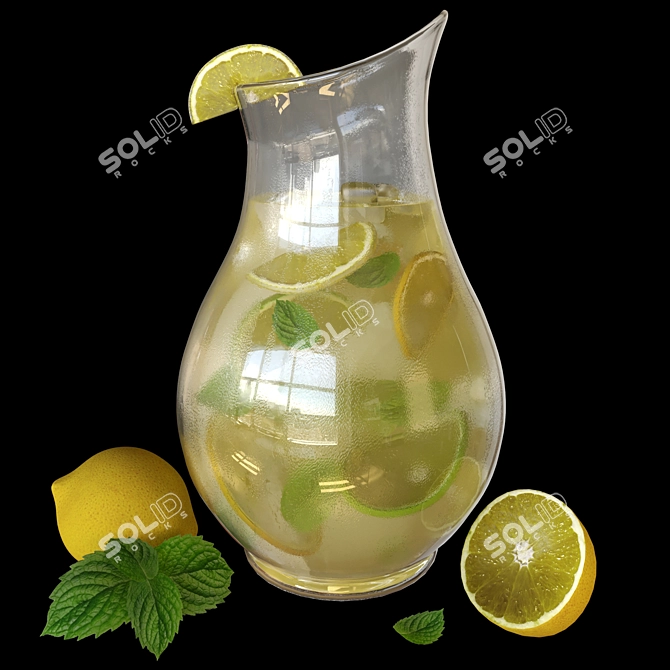 Citrus Infused Lemonade Pitcher 3D model image 1