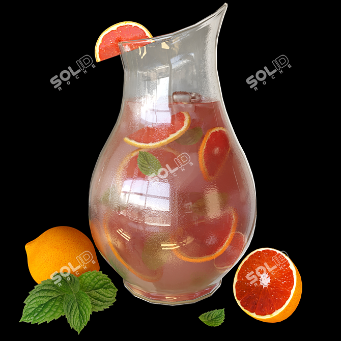 Citrus Infused Lemonade Pitcher 3D model image 3