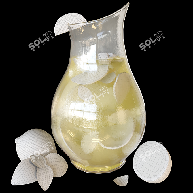 Citrus Infused Lemonade Pitcher 3D model image 4