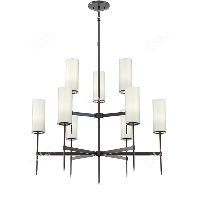 Elegant Coal Chandelier 3D Model 3D model image 1