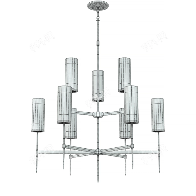 Elegant Coal Chandelier 3D Model 3D model image 3