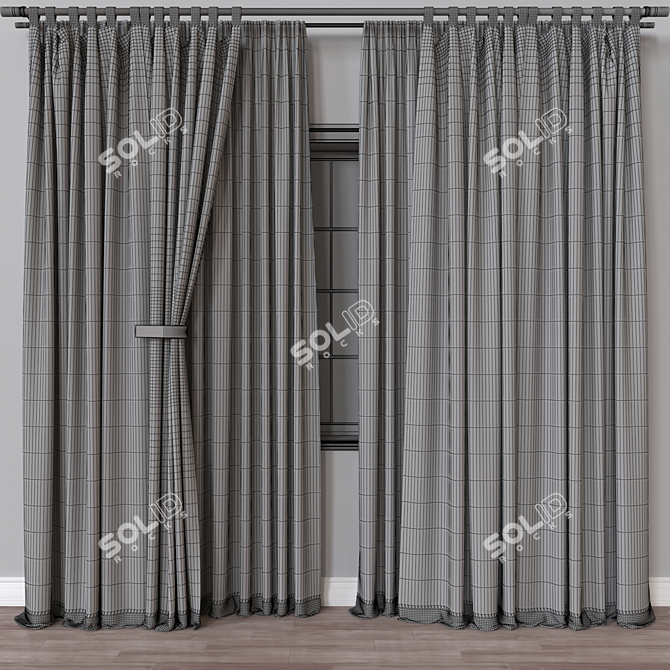 Textured 3D Curtain Model - Rendered in Vray and Corona 3D model image 4