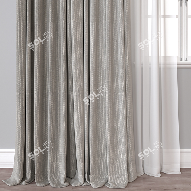 Designer Curtain 3D Model Poly 112300 3D model image 2
