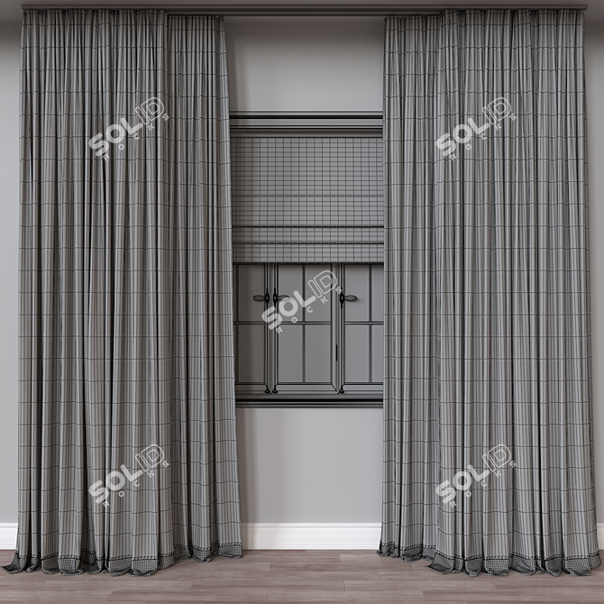 Designer Curtain 3D Model Poly 112300 3D model image 4