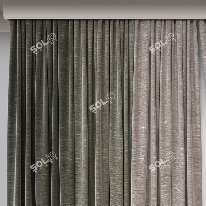  Modern 3D Curtain Model 3D model image 3