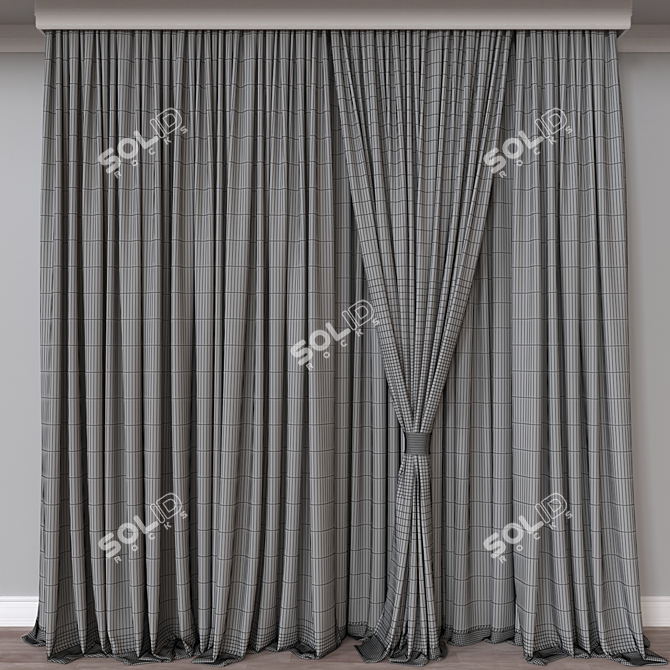  Modern 3D Curtain Model 3D model image 4