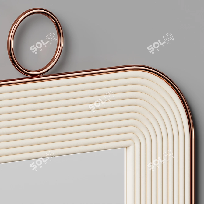 Roche Square Wall Mirror Cream 3D model image 3