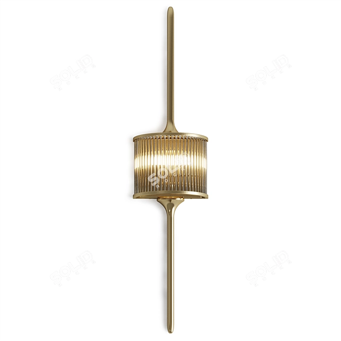 Modern Brass Wall Sconce 3D model image 2