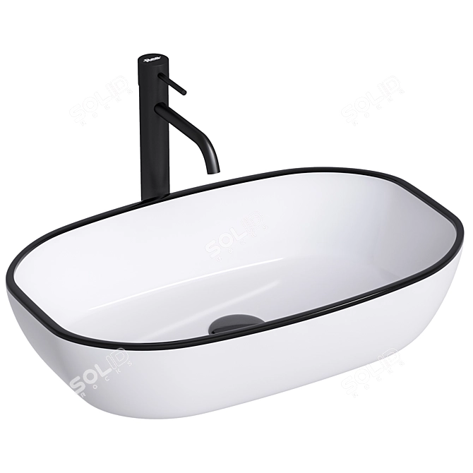 Celia White Countertop Basin 50cm 3D model image 1