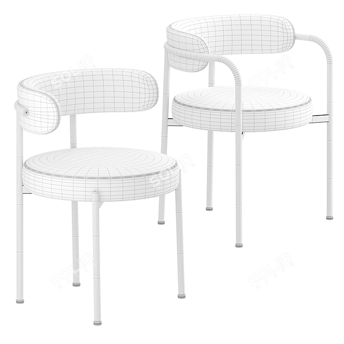 GIOTTO Job's Upholstered Chair 3D model image 3