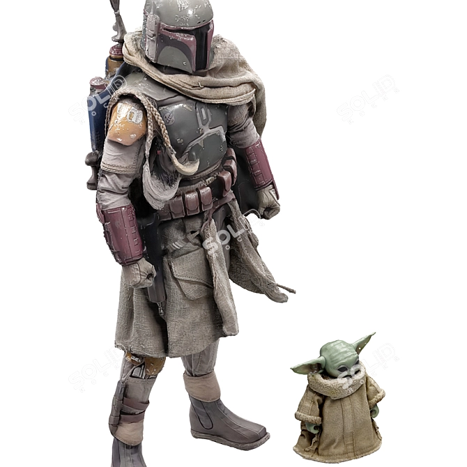 Boba Fett and Grogu Figures 3D model image 2