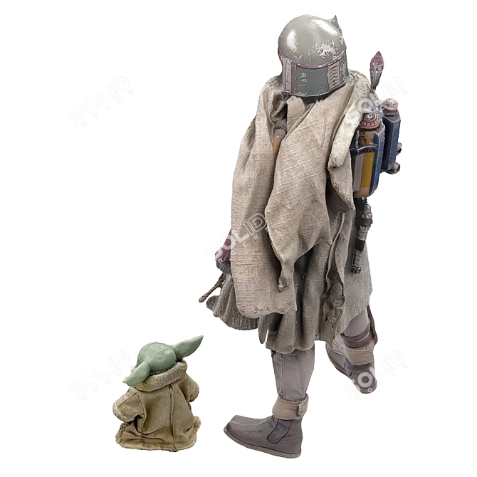 Boba Fett and Grogu Figures 3D model image 4