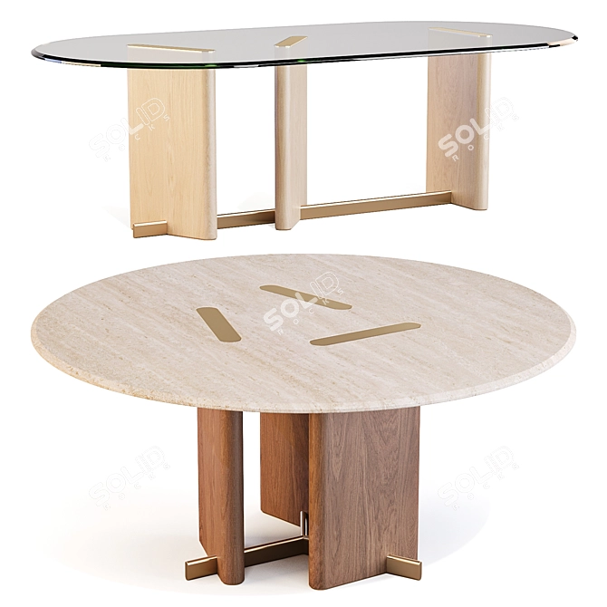Luxury French Design Dining Tables 3D model image 1