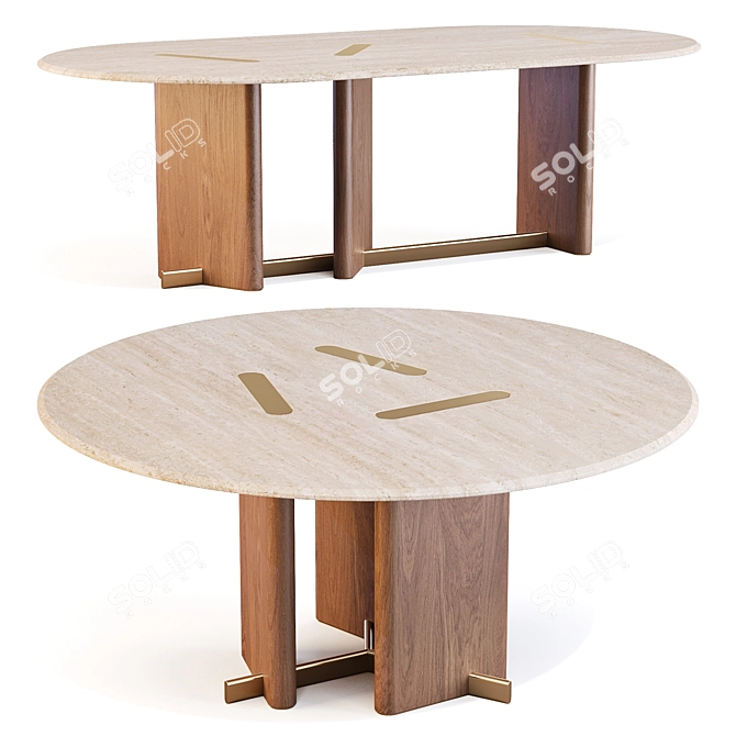 Luxury French Design Dining Tables 3D model image 4