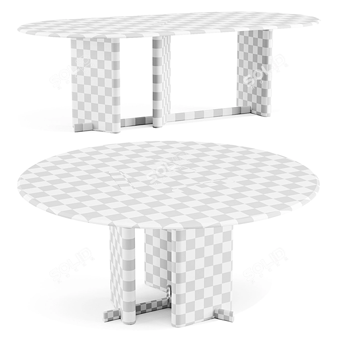 Luxury French Design Dining Tables 3D model image 5