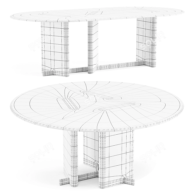 Luxury French Design Dining Tables 3D model image 6