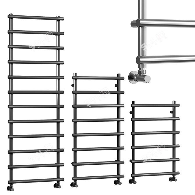  Sleek Designer Ladder Towel Rail 3D model image 1