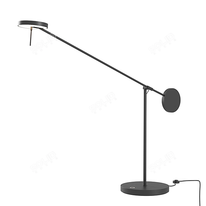 Modern Black LED Table Lamp 3D model image 1