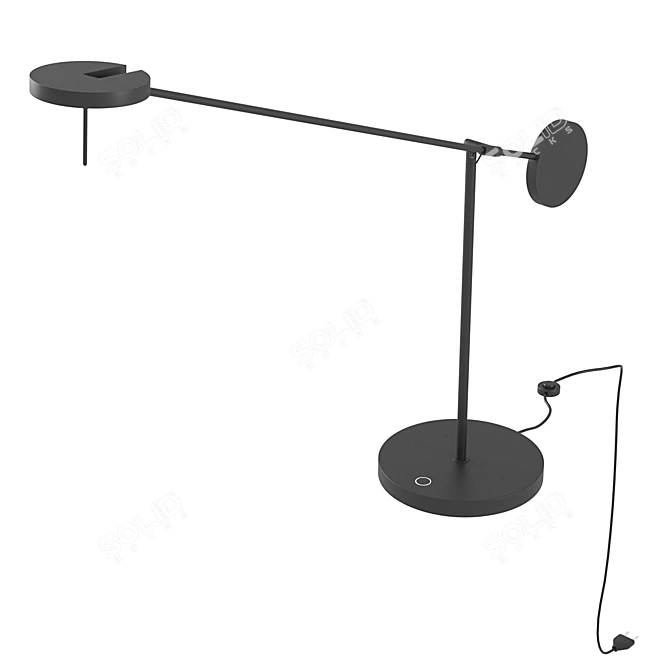 Modern Black LED Table Lamp 3D model image 2