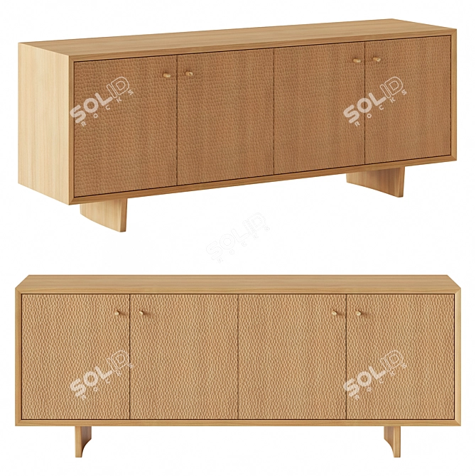 Sleek and Chic Media Console 3D model image 1