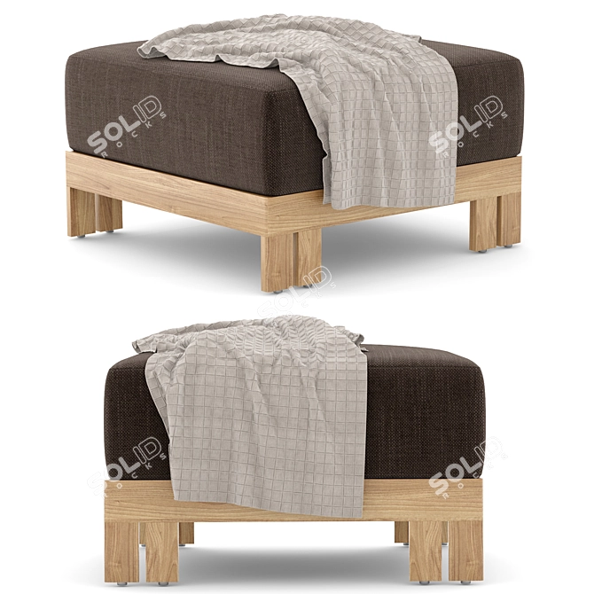 Matira Ottoman: Stylish Comfort 3D model image 1