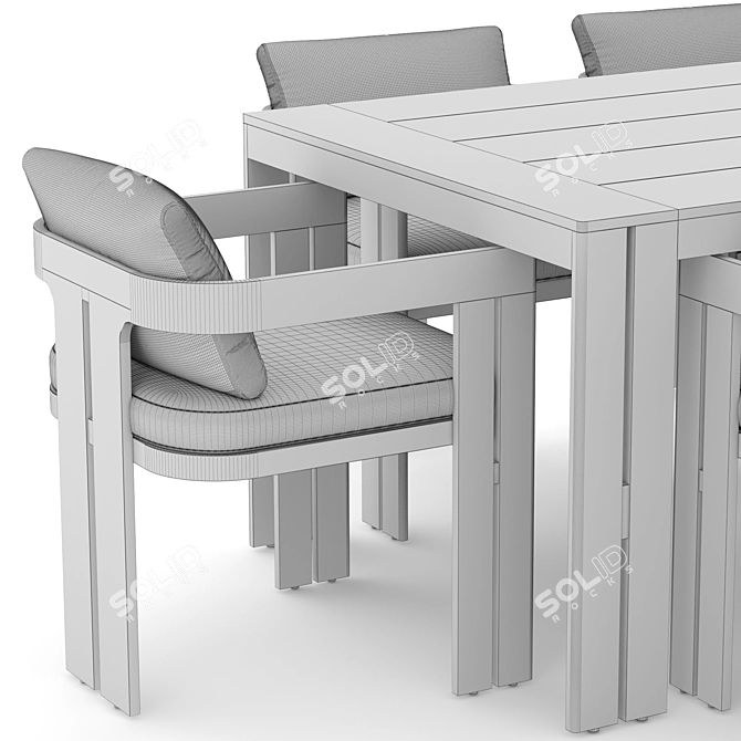 Modern Outdoor Dining Set 3D model image 6