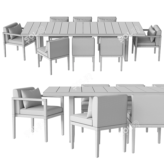 Restoration Hardware Santos Teak Dining Table 3D model image 3