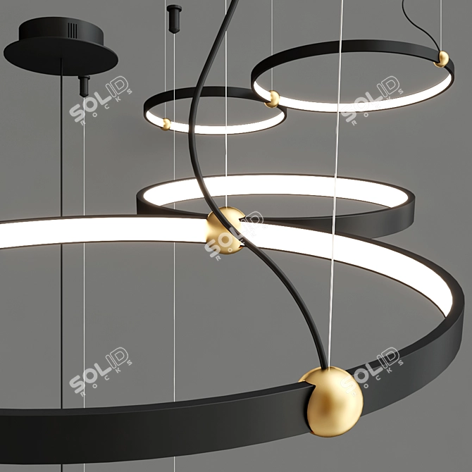 Elegant Amadeo LED Ring Pendant 3D model image 3