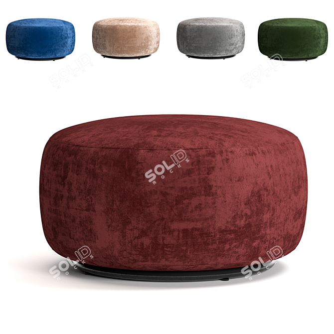 Chenille Fabric Pouf by Kartell 3D model image 1