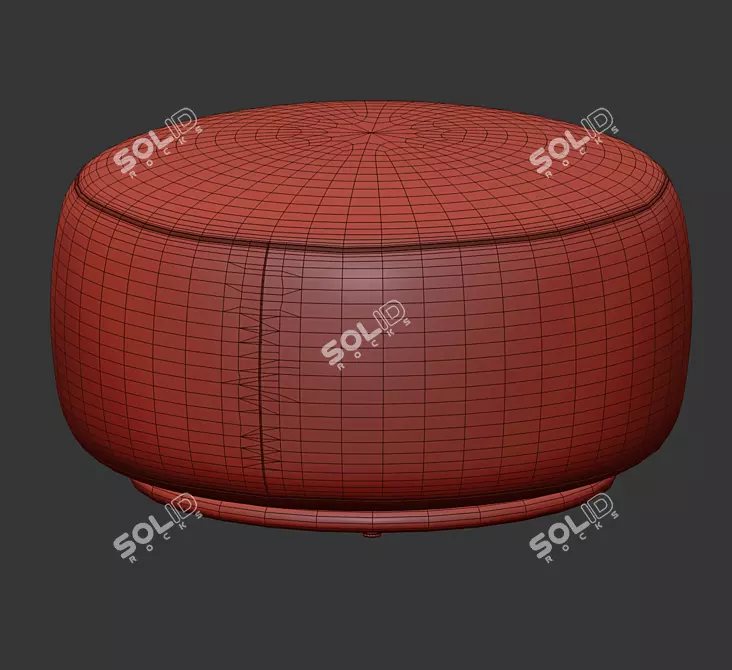 Chenille Fabric Pouf by Kartell 3D model image 7