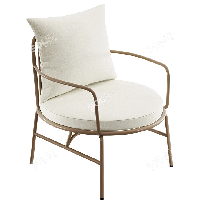 Steel Malva Accent Chair 3D model image 1