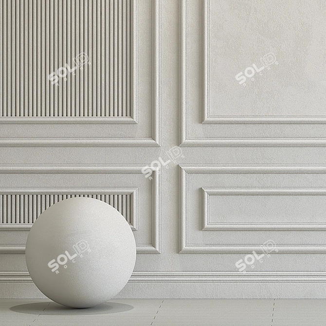 Decorative Plaster with Molding 283 3D model image 3