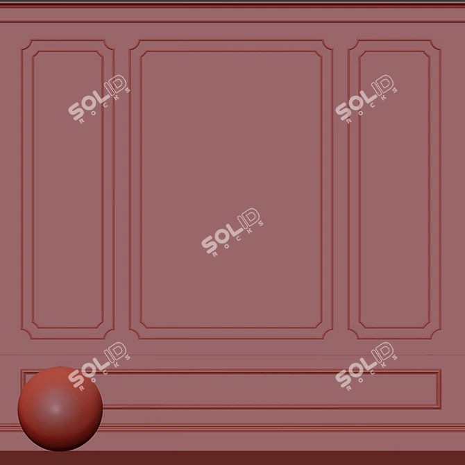 Decorative Venetian Plaster with Molding 3D model image 4