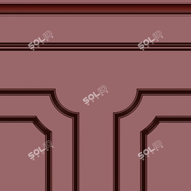 Decorative Venetian Plaster with Molding 3D model image 5