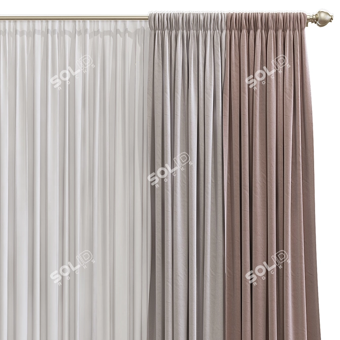 Refined Curtain Design 3D model image 3