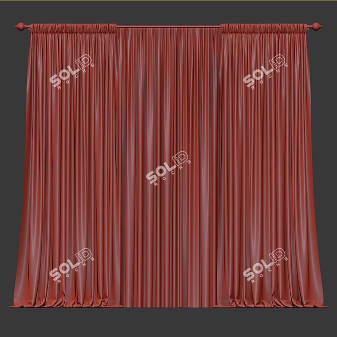 Refined Curtain Design 3D model image 4