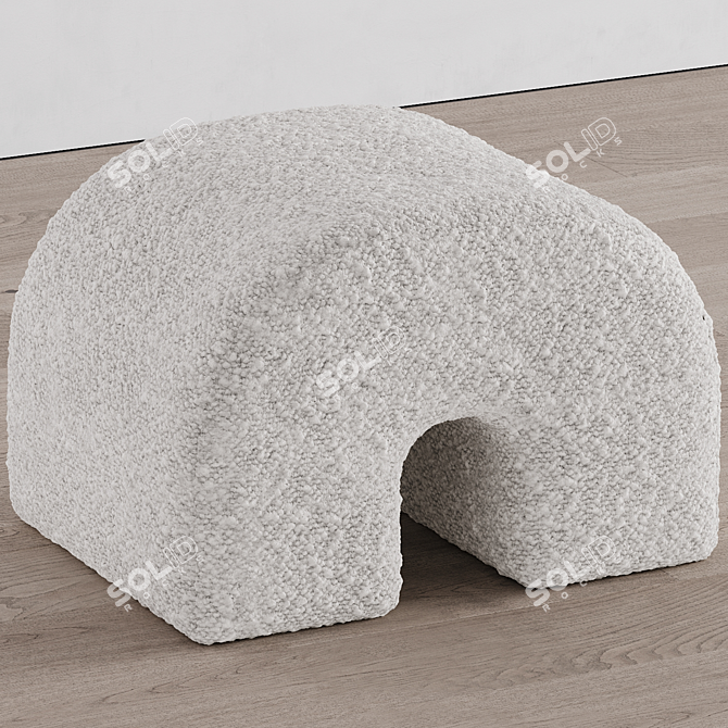 Contemporary Arc Stool in Coral 3D model image 3