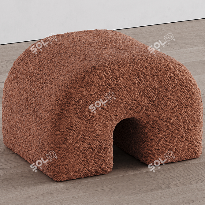 Contemporary Arc Stool in Coral 3D model image 4