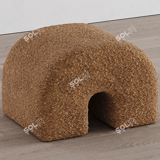 Contemporary Arc Stool in Coral 3D model image 5